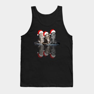 Shadow Cats Christmas Sweatershirt Cute Cats Santar Hat Gift T-Shirt Tank Top